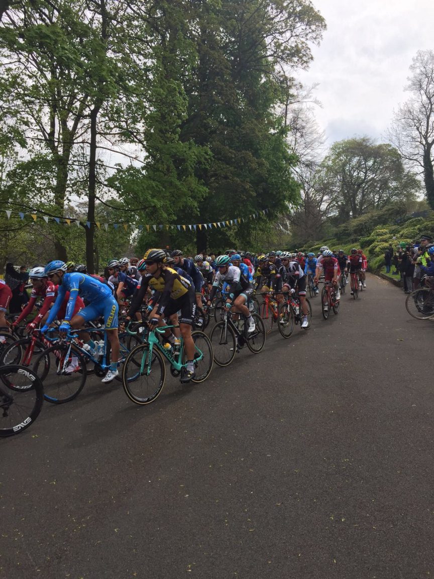 Competitors taking part in the Tour De Yorkshire