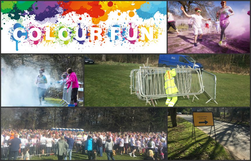 A collage taken from the St Annes Hospice colour fun run